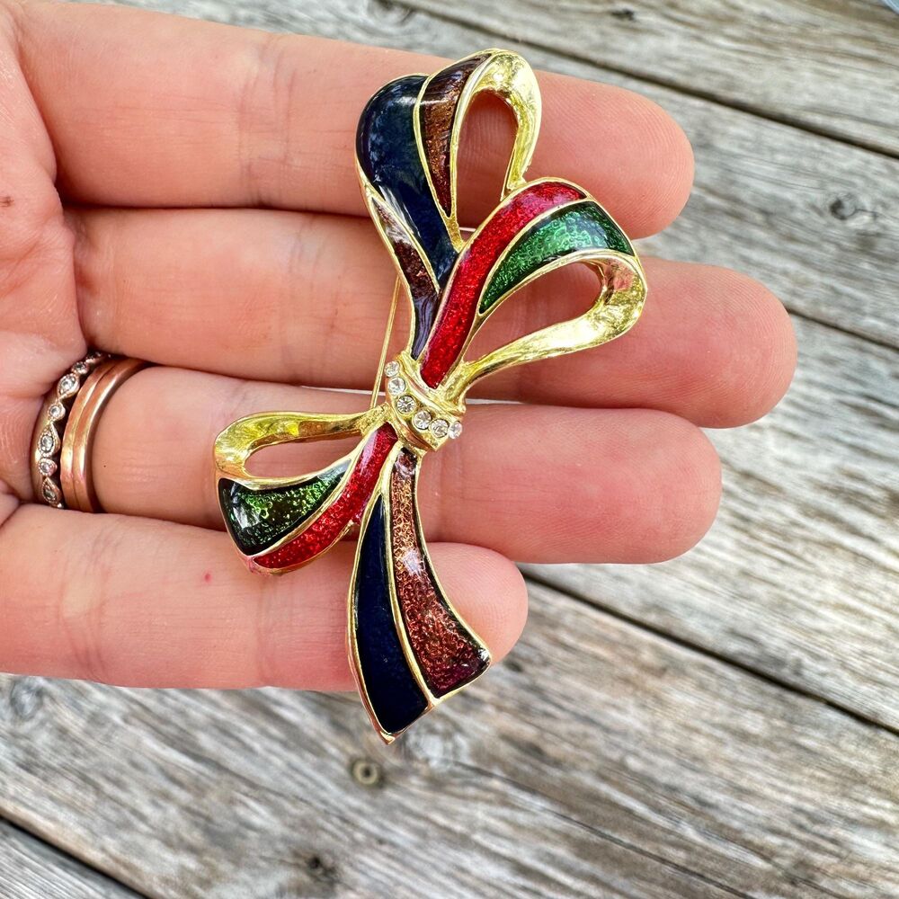 Vintage Jewelry Colorful Ribbon Brooch Pin